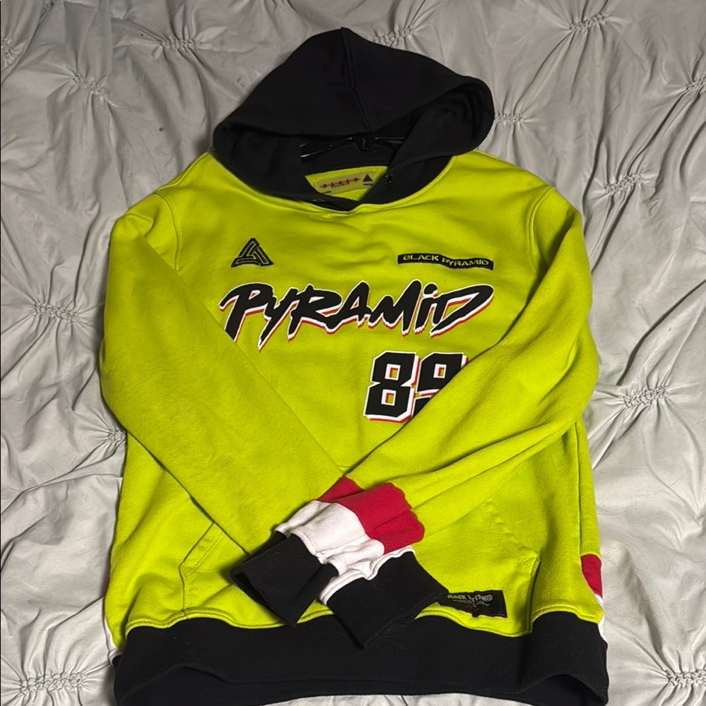 Pyramid Neon Hoodie with Black Accents